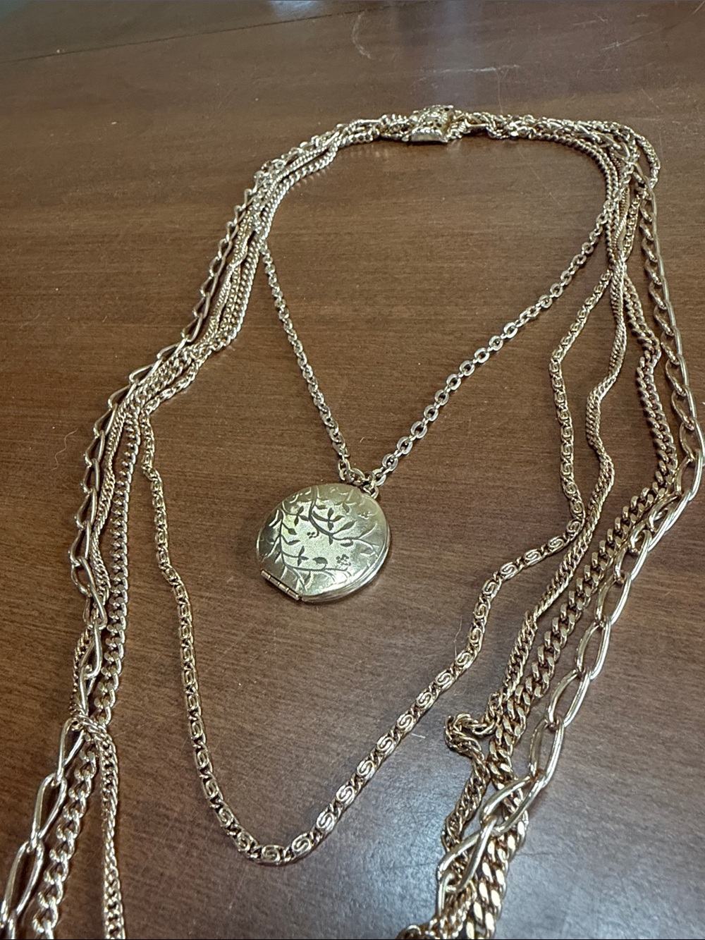Vintage Citation Multi-Layer Pendant Necklace with Locket